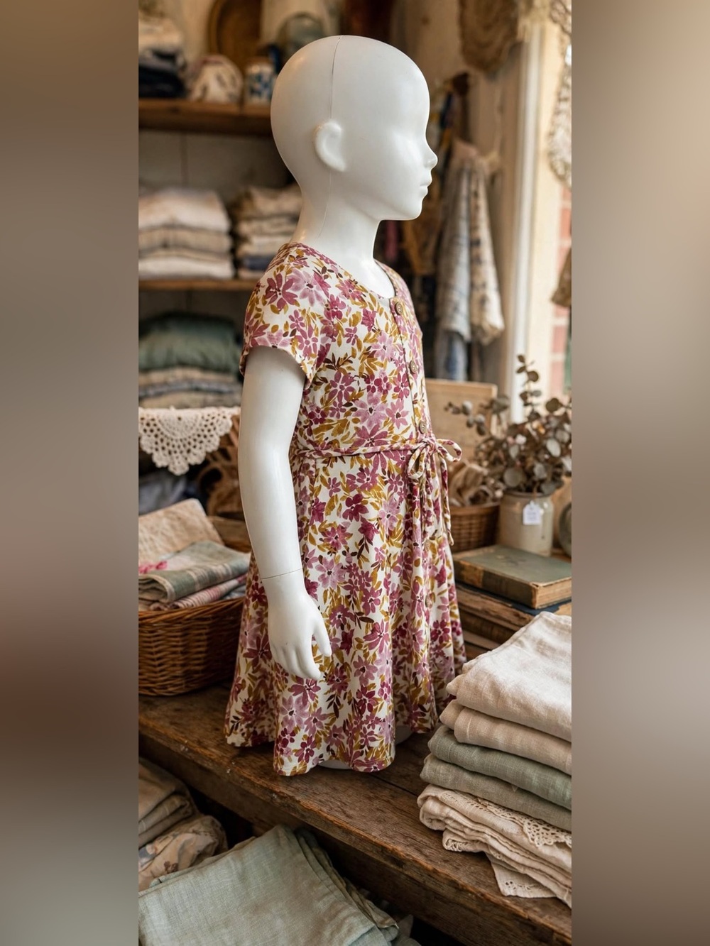 Speechless Kids Dress in Pink and Gold Floral